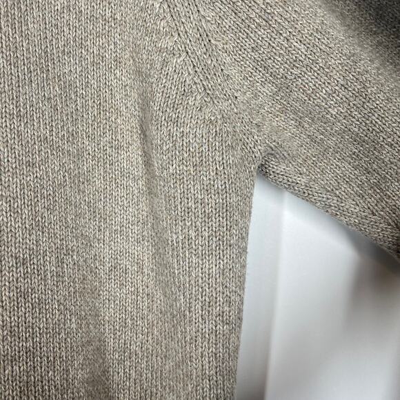 Eddie Bauer Grampa Sweater Men XLarge Beige Tan Oatmeal Crew Neck Classic Knit - Picture 6 of 13